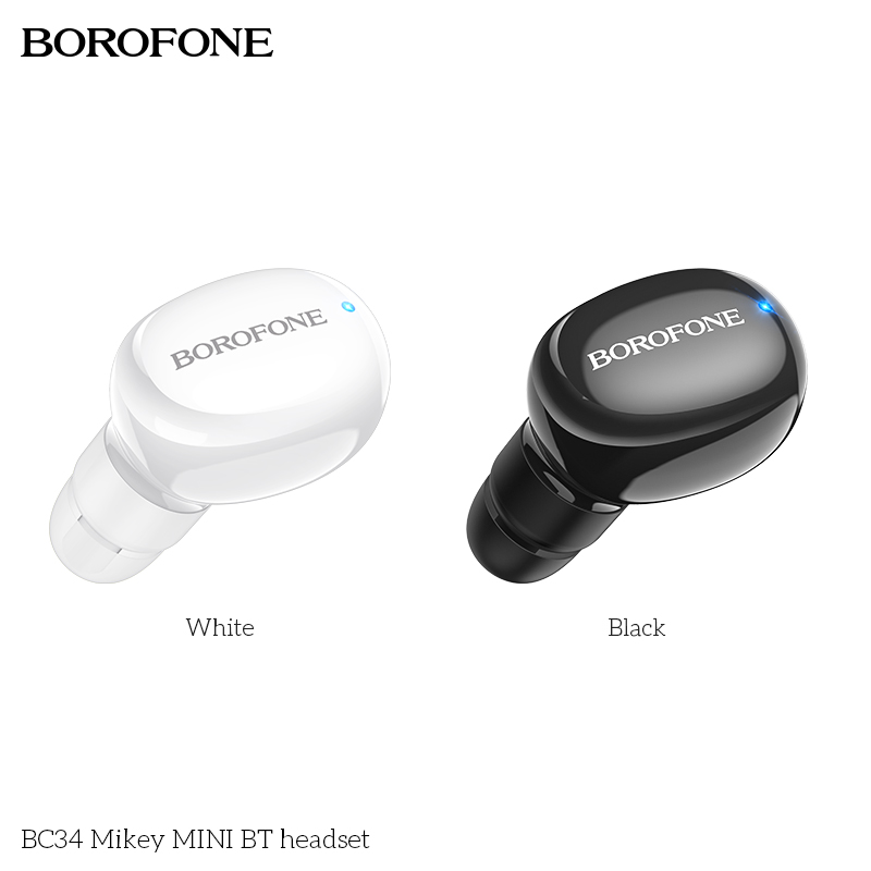 BOROFONE BC34 Mini Wireless Bluetooth Earbuds Single Ear Earphone Black