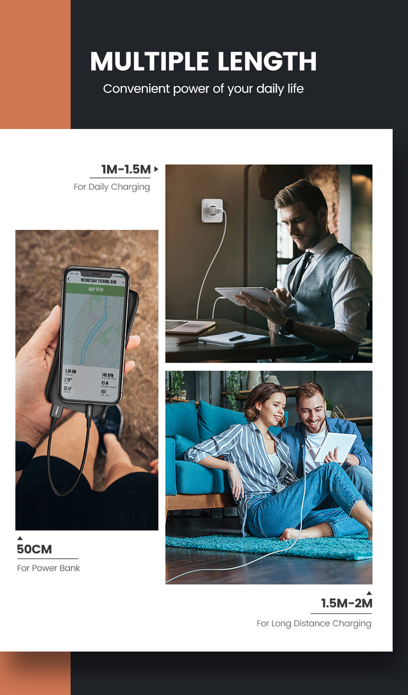 Cáp sạc & truyền dữ liệu Ugreen USB-A sang Lightning ABS US155