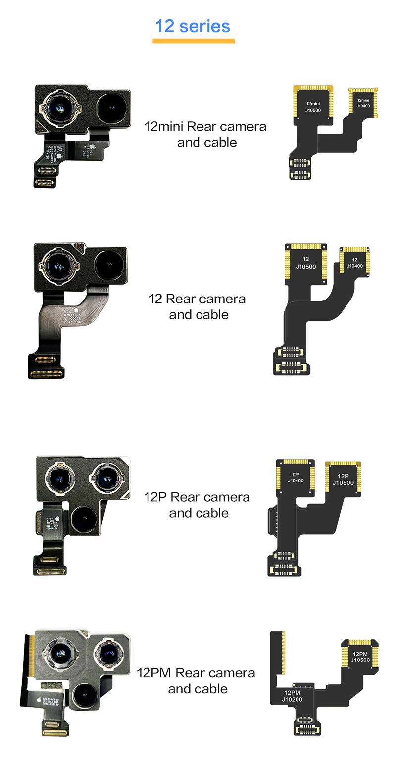i2C Ultrawide Rear Camera Empty Flex Cable for iPhone 12 Pro Max