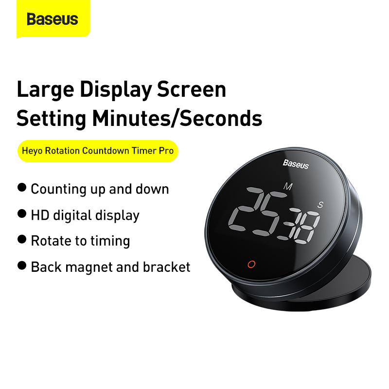 Baseus Heyo Rotation Countdown Timer Pro Dark Grey