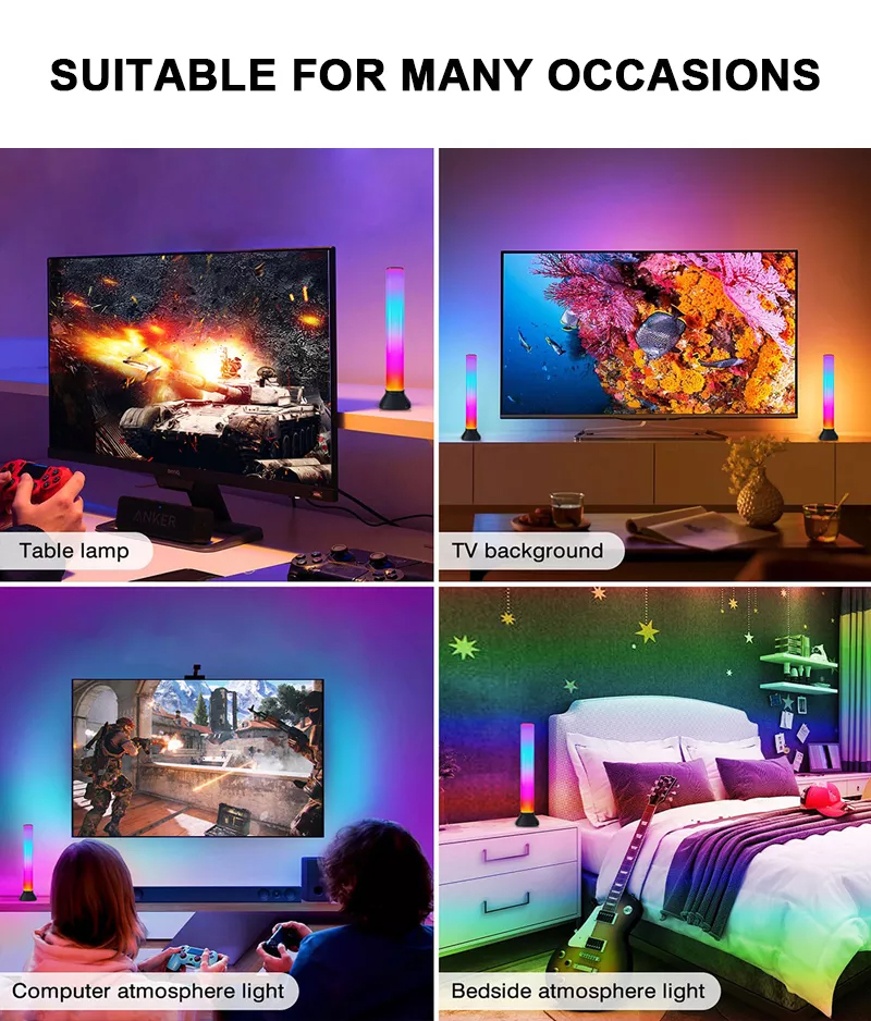 Smart Control 5W Pickup Music Recognition LED Rhythm Smart Light Bars ...