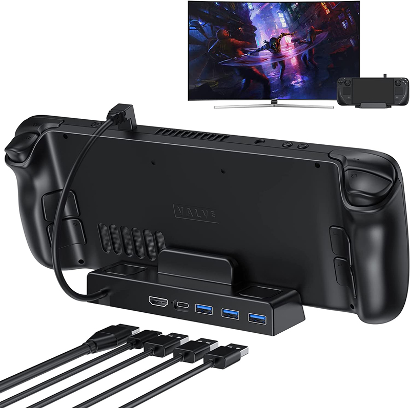 Docking Station Compatible For Steam Deck,5-in-1 Hub Steam Deck Dock Stand  Hdmi 4k@30hz Tv, Pd 3.0 Fast Charger Usb-c
