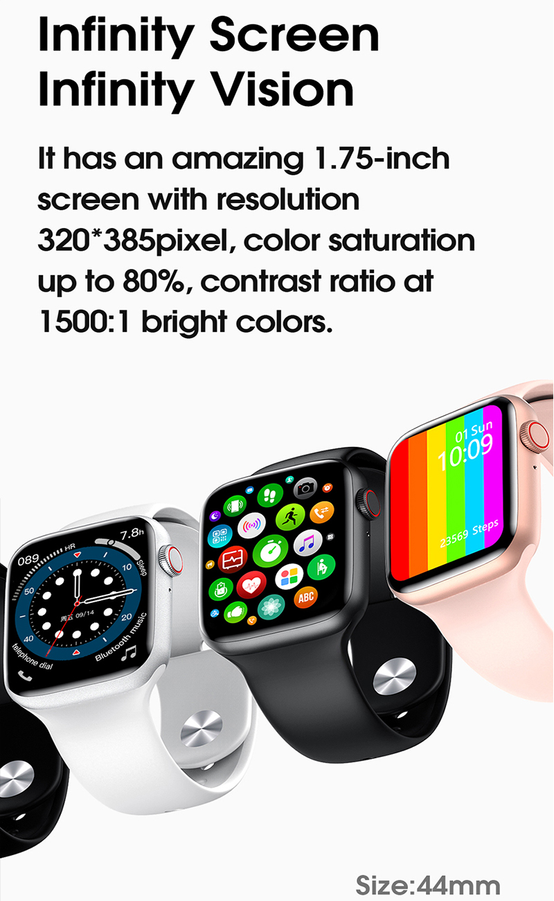HW22 Wiwu tuch watch black white pink colors with sports band