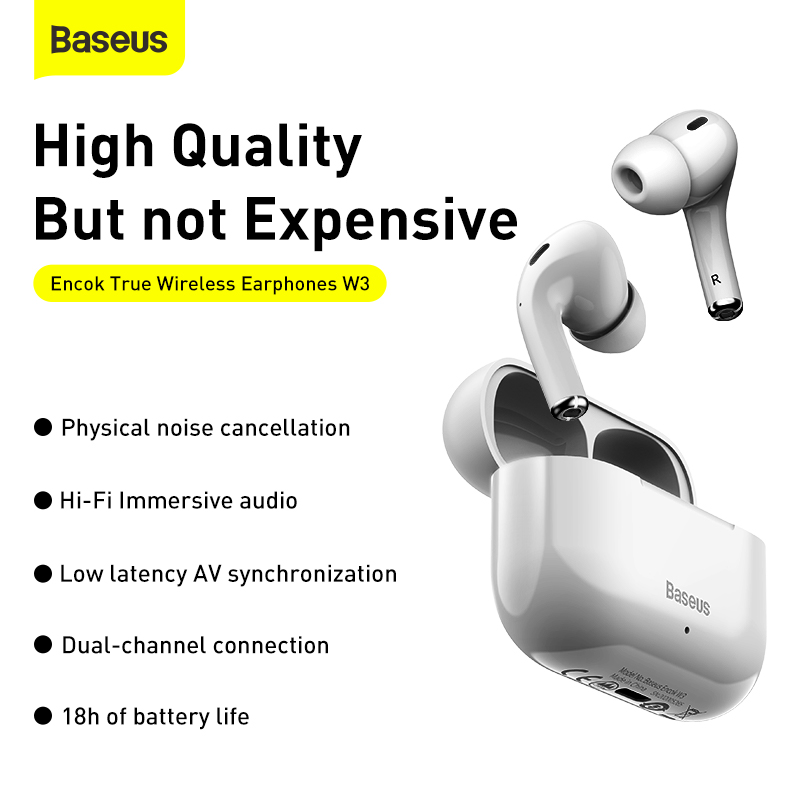 Baseus W3 TWS Bluetooth 5.0 Auriculares Inalámbrico Auriculares True  Wireless Earbuds Handsfree Para iPhone 13 Samsung Xiaomi