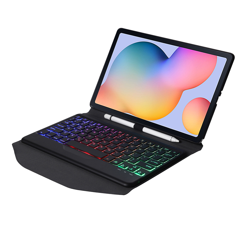 Triangular Leather Case with Bluetooth Keyboard & Backlight for Samsung