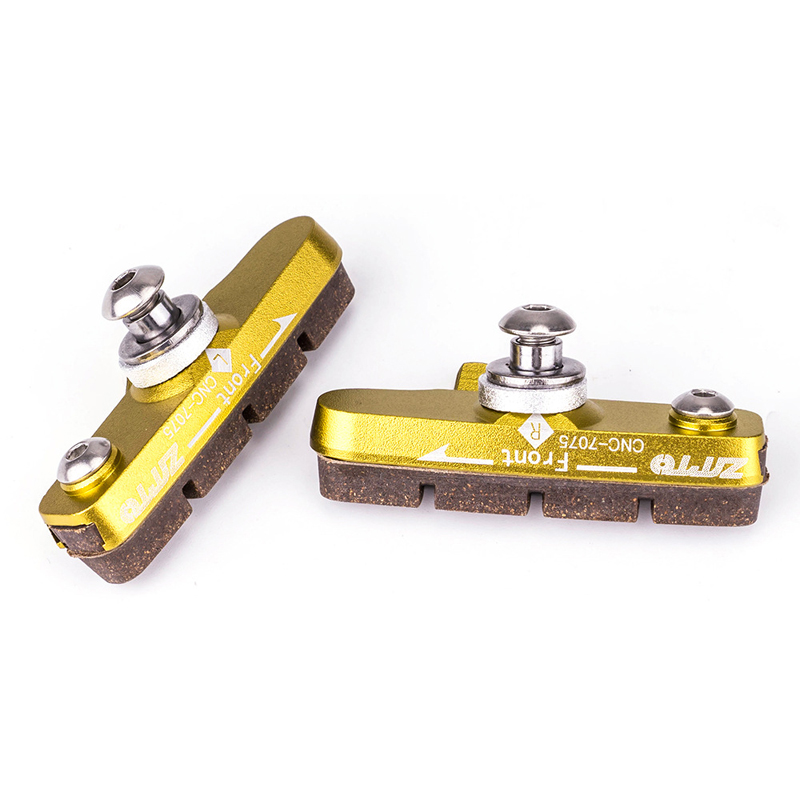 Rubber CNC Aluminum Alloy Shell Block Lightweight Caliper Brake Pads Gold
