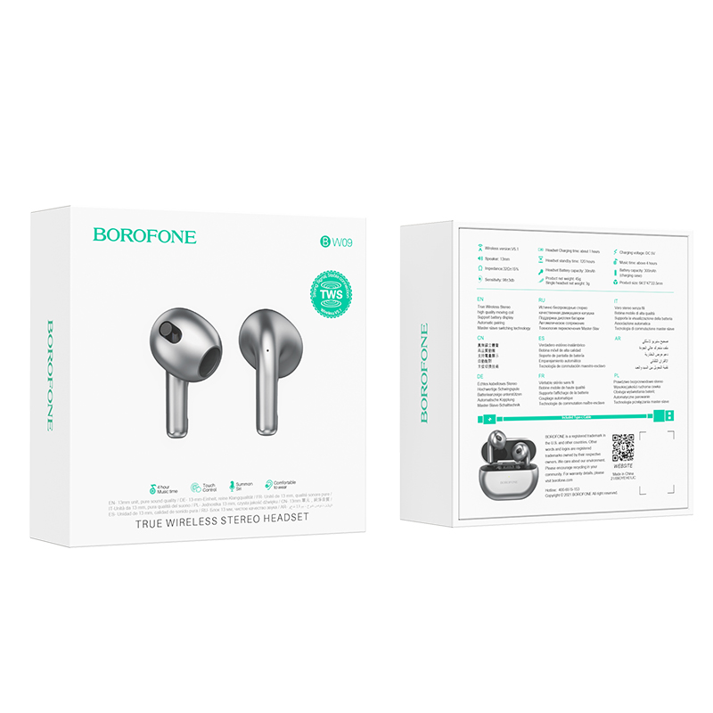 BOROFONE BW09 Sound Rhyme True Wireless Bluetooth Earphone Black