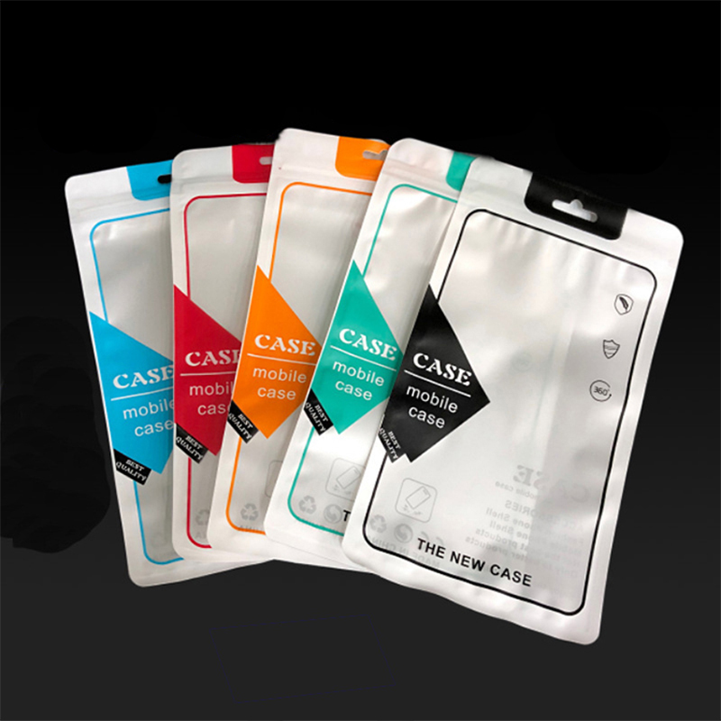 100Pcs 12*21cm Mobile Phone Case Plastic Packaging Zipper Seal Bag for