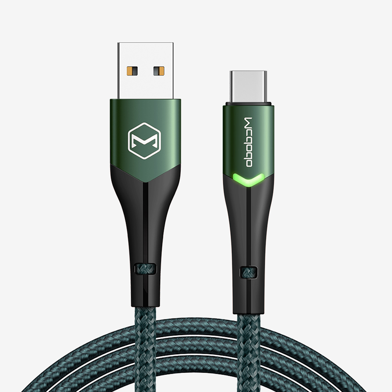 MCDODO CA7961 TypeC 1M Breathing Light Fast Charging Data Cable Green