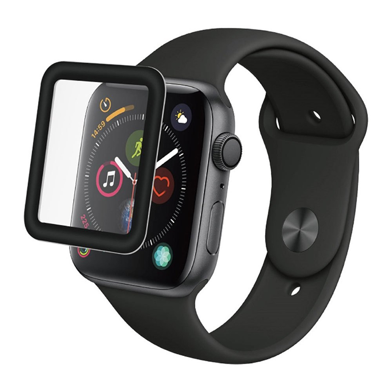 10Pcs Tempered Glass Screen Protector for Apple Watch Series 4 44mm/Series  5 44mm/Series 6 44mm/SE 44mm Black