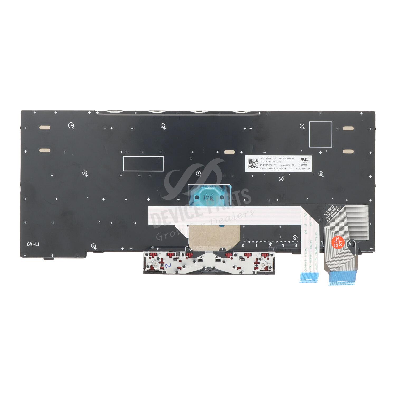 thumbnail image 2 of Lenovo ThinkPad L13 Yoga Gen 2 Replacement Backlit Keyboard – QWERTY, Black, Genuine, 5N20V43037 2 of 3