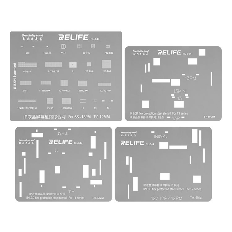 RELIFE RL-044 IPM18 0.12MM Middle Layer BGA Reballing Stencil For Iphone 1616 Plus