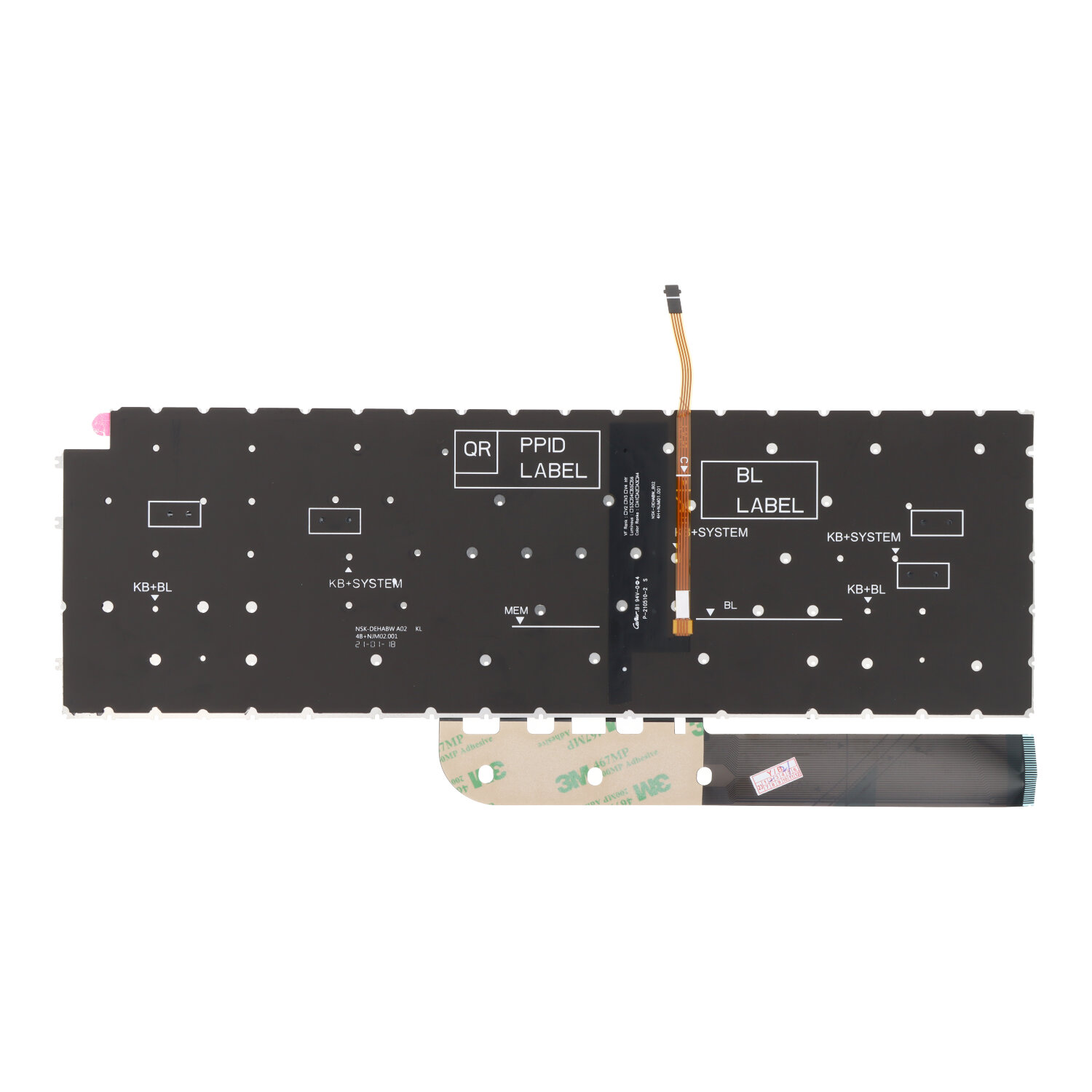 Keyboard with Backlight for Dell Latitude 3520 US Version Black Ori