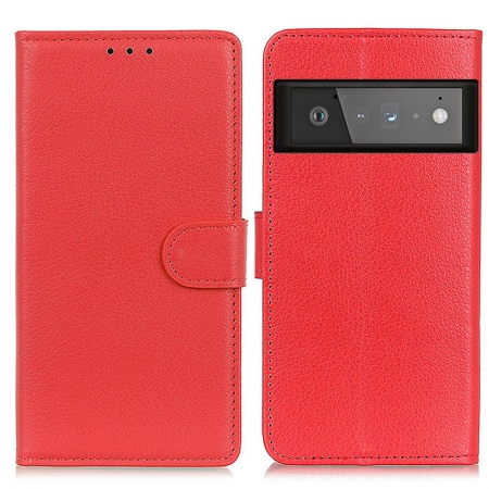 Litchi Texture Horizontal Flip Leather Case For Google Pixel 6 Pro Red